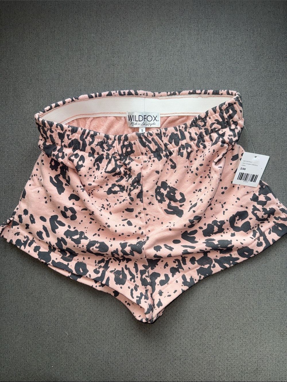 Wildfox Blush Pink Leopard-Print Athletic Shorts Size Small BNWT